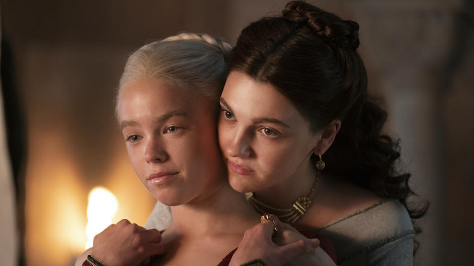 Milly Alcock and Emily Carey in HBO’s “House of the Dragon.” - Credit: HBO