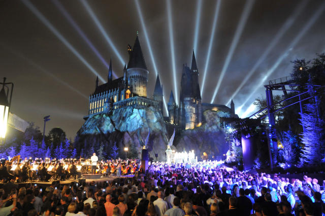 ORLANDO, FL - JUNE 17:  In this handout image provided by Universal Orlando Resort, The Wizarding World of Harry Potter kicked off its grand opening celebration with help from 
