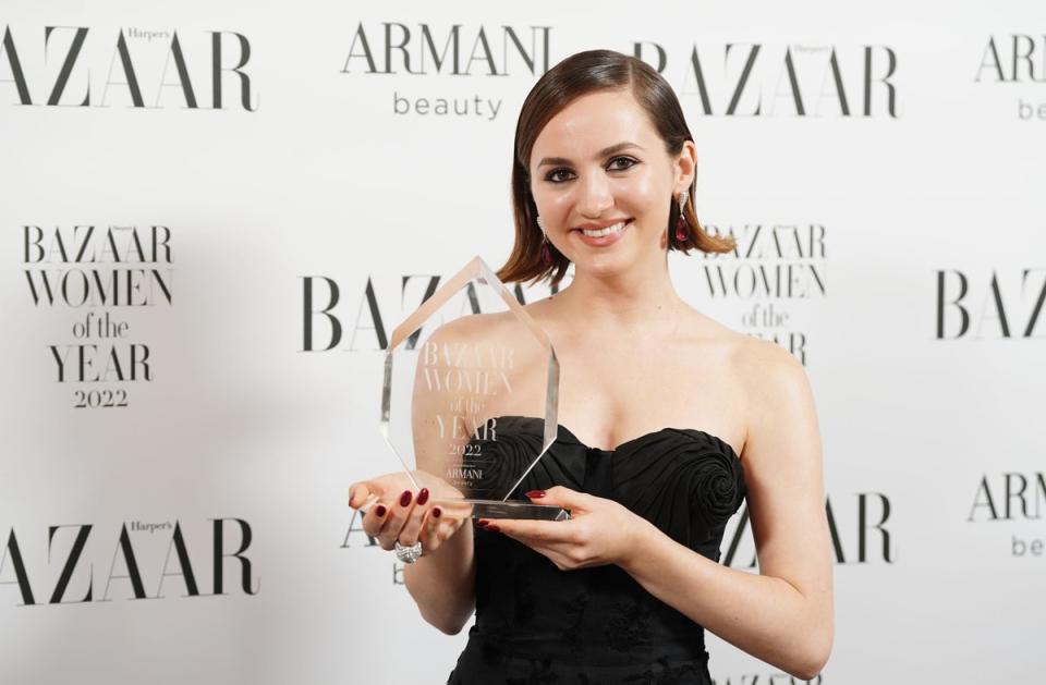 Maude Apatow with the Breakthrough Award (PA)