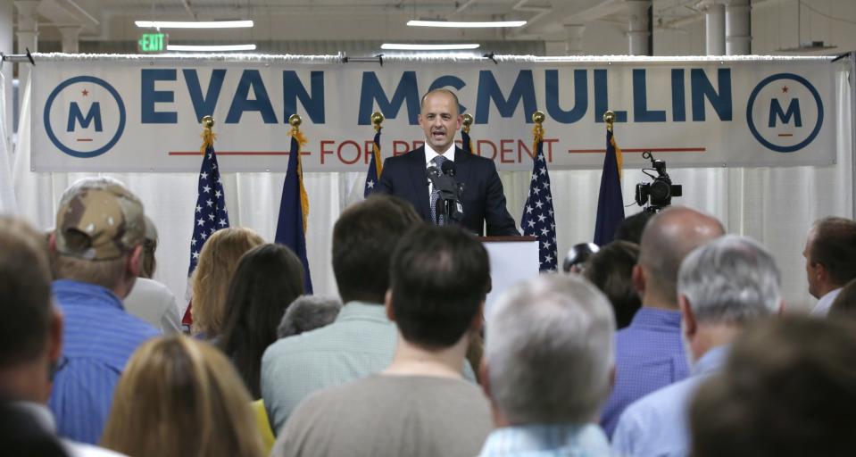 Evan McMullin kicked off his presidential campaign in Salt Lake City on Aug. 10, 2016. (Photo: George Frey/Getty Images)