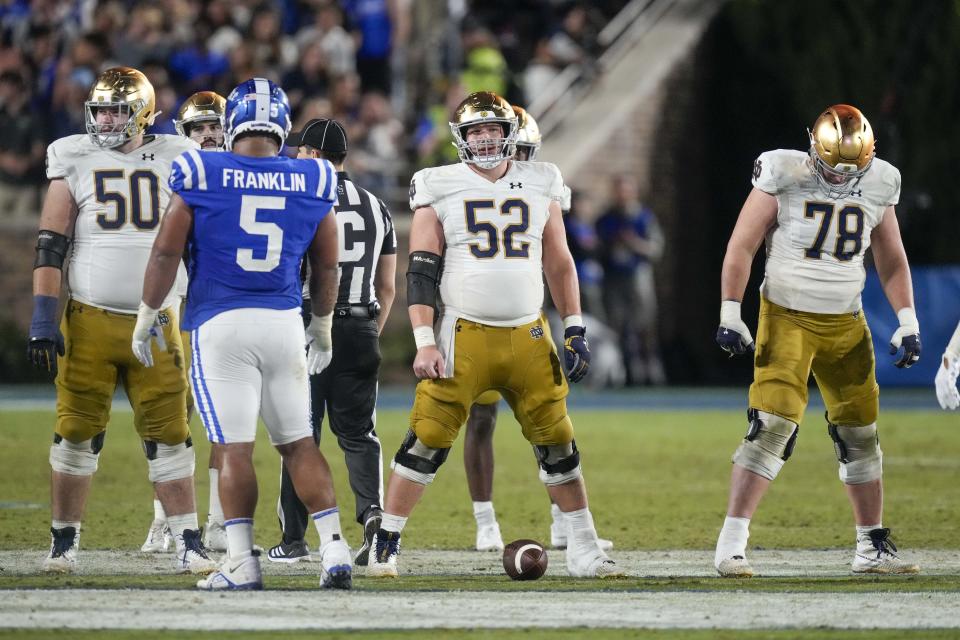 Notre Dame football loses starting offensive lineman for the season