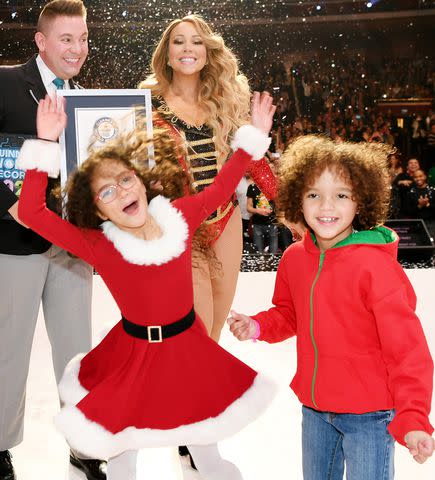 <p>Denise Truscello/Getty Images</p> The singer declared 'It's time' as she was joined by her twins in an Instagram video