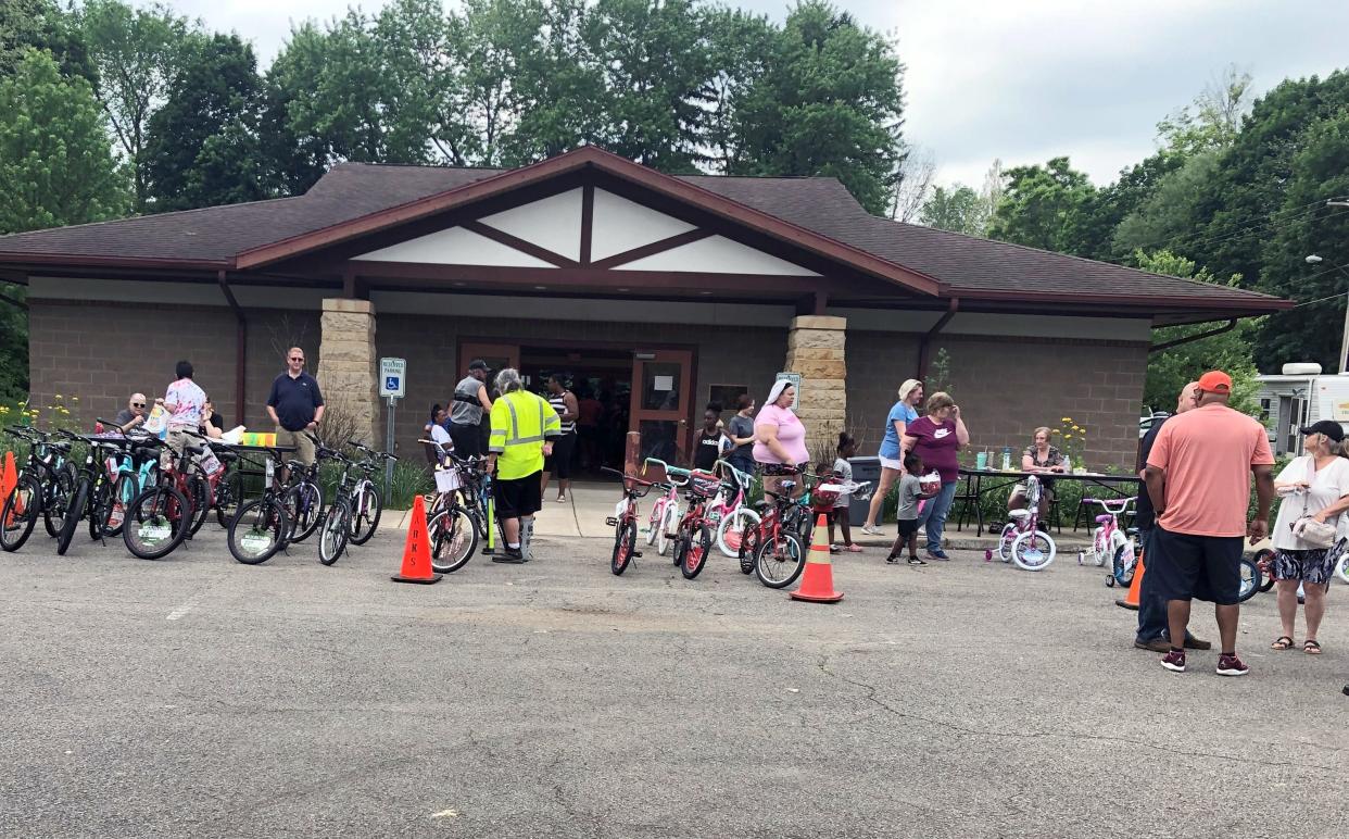 Mansfield Police and Fire departments treated kids to the annual Bike-A-Palooza Saturday at North Lake Park.