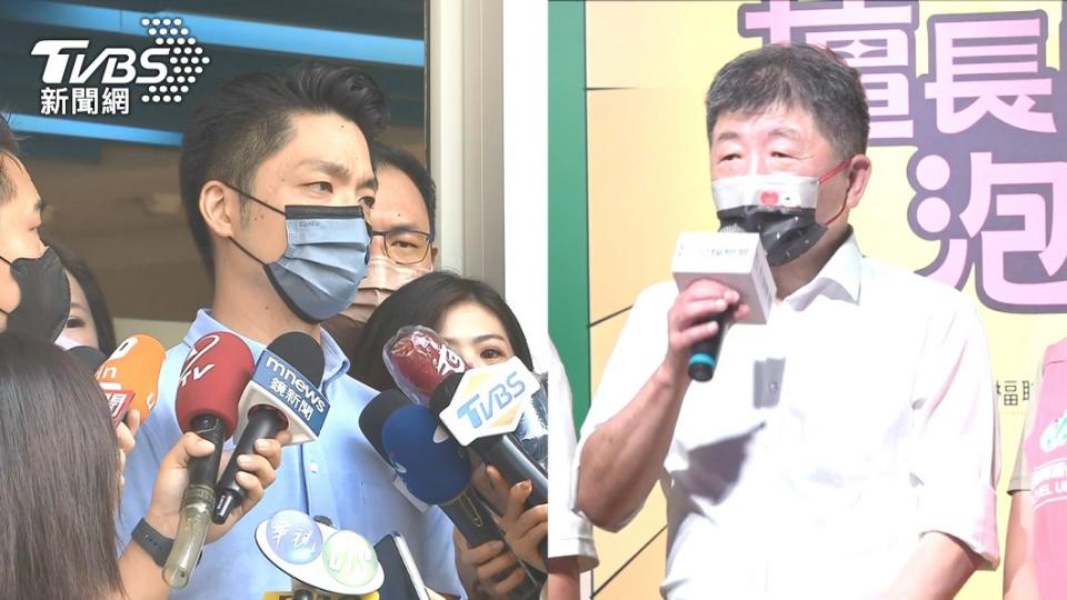 國民黨台北市長參選人蔣萬安、民進黨台北市長參選人陳時中（圖／TVBS）