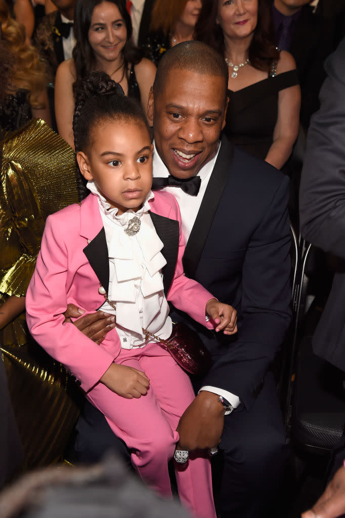 Big sister Blue Ivy and dad Jay Z (Photo: Getty Images)