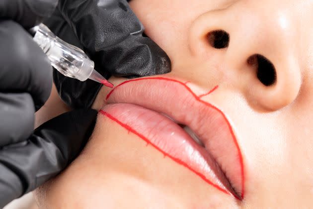 Lip blushing is a cosmetic tattoo. (Photo: isayildiz via Getty Images)