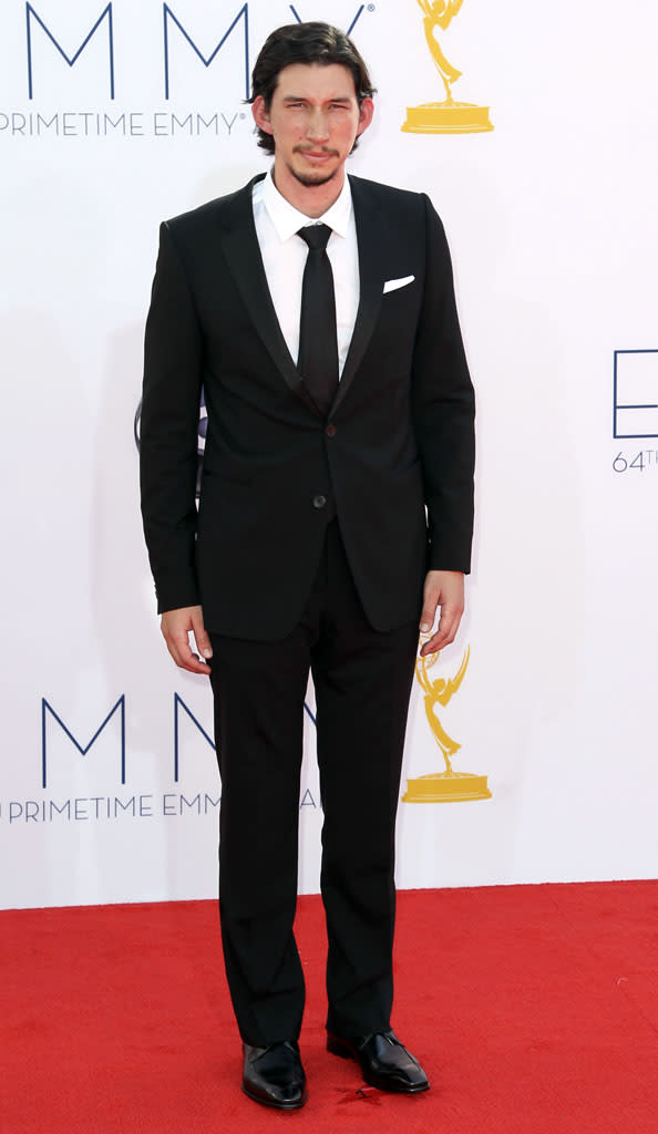 Adam Driver arrives at the 64th Primetime Emmy Awards at the Nokia Theatre in Los Angeles on September 23, 2012.