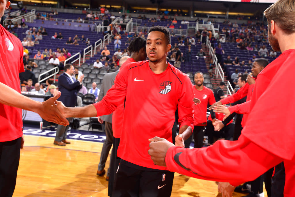 C.J. McCollum won’t be introduced as a starter for the Trail Blazers’ season opener on Wednesday. (Getty)