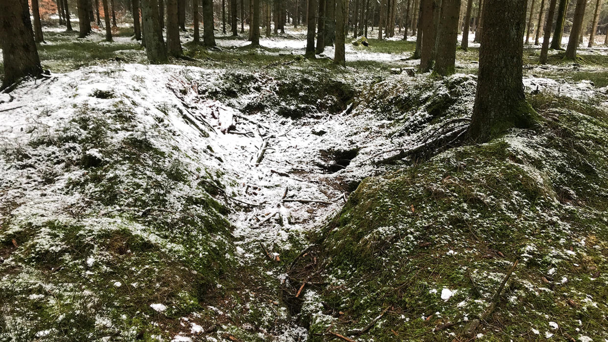  Dugout with entrance from the Battle of the Bulge site. 