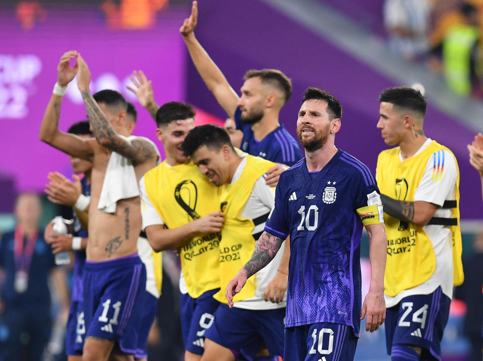 阿根廷挺過世足小組賽第一場輸球的低潮，挺進16強。圖片來源： REUTERS/Jennifer Lorenzini