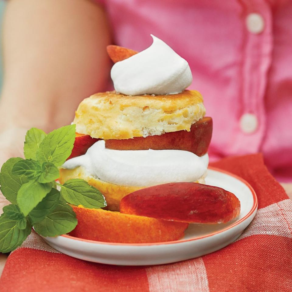 Boozy Peach Shortcakes with Sweet Cream