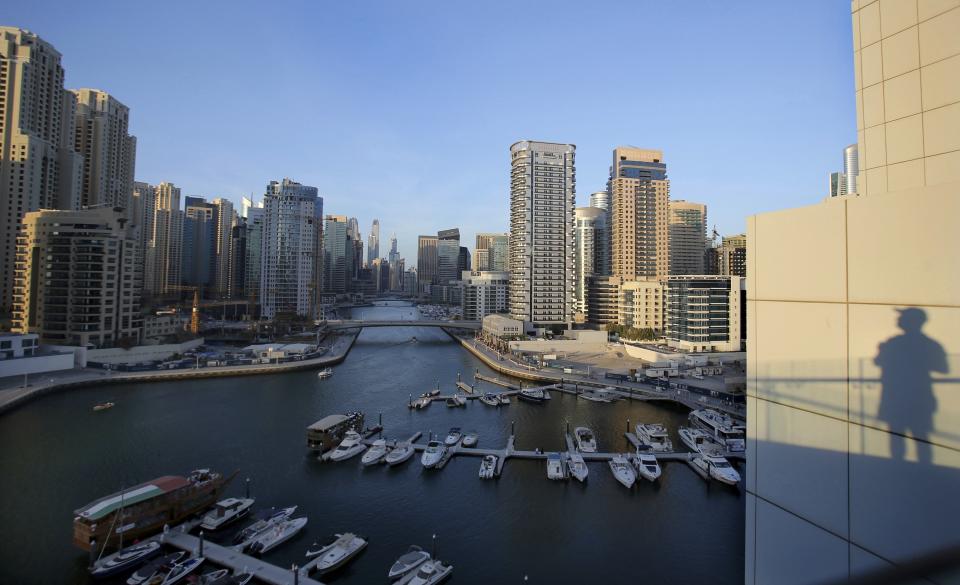 In this April 1, 2015 photo, Yachts are moored at the southern end of the Marina waterfront in Dubai, United Arab Emirates. In an unmarked villa, nestled amid homes in an upscale Dubai neighborhood, sits the first fully functioning synagogue in the Arabian Peninsula in decades. Though its members keep its precise location secret, the synagogue’s existence and the tacit approval it has received from this Islamic sheikhdom represents a slow rebirth of a burgeoning Jewish community in the Persian Gulf uprooted over the decades after the creation of Israel. (AP Photo/Kamran Jebreili, File)