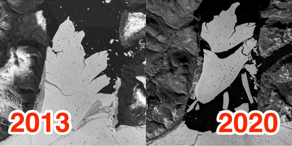 spalte glacier greenland 79N ice shelf