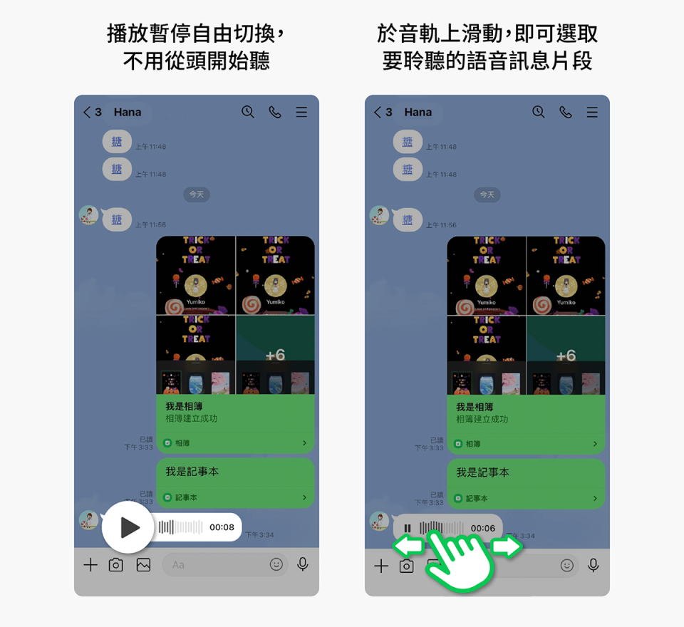 LINE功能教學示意圖。圖片來源：LINE