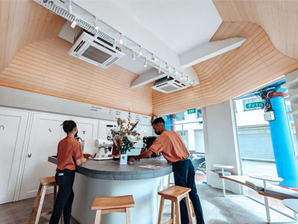 the cafe's interior