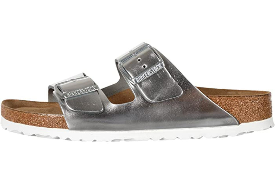 zappos, silver birksenstocks, metallic ugly sandals