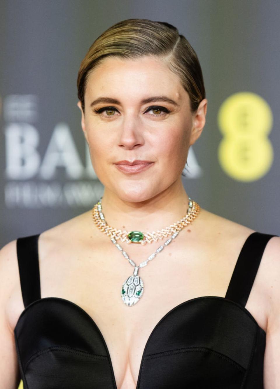 Greta Gerwig attending the BAFTA Awards in London, England.