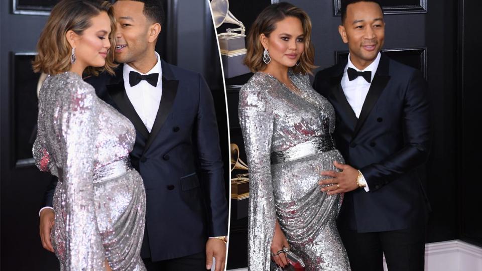 John Legend cradles Chrissy Teigen's baby bump