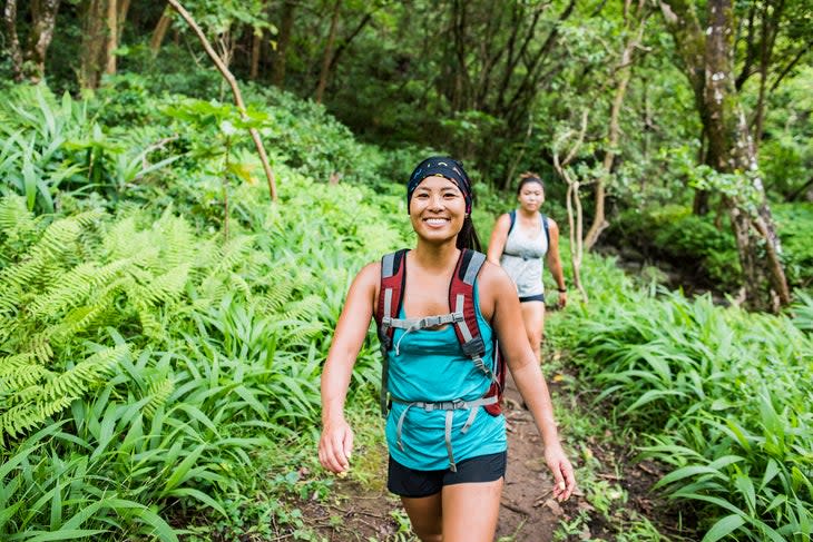 female hiker in hawaii