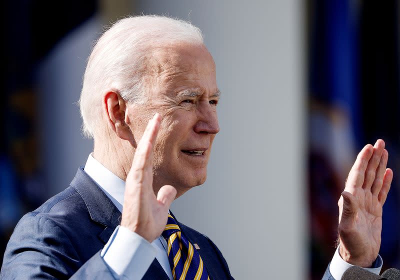 FILE PHOTO: U.S. President Biden hosts celebration of American Rescue Plan at the White House in Washington