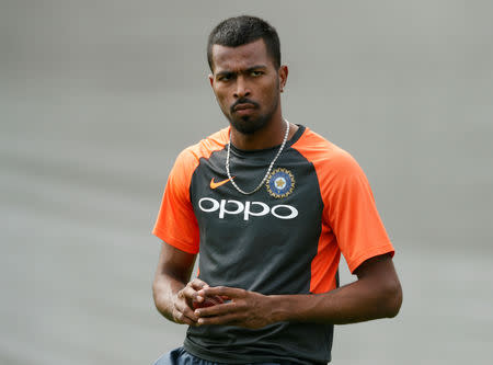 FILE PHOTO: Cricket - India Nets - Edgbaston, Birmingham, Britain - July 30, 2018 India's Hardik Pandya during nets Action Images via Reuters/Andrew Boyers