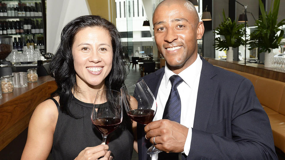 George Gregan and wife Erica, pictured here at GG Espresso in 2014.