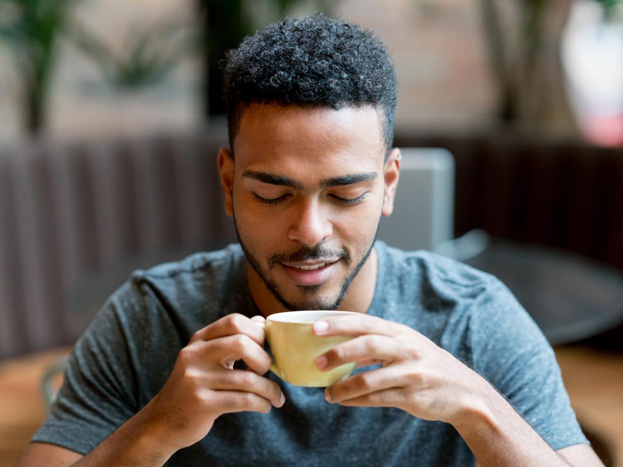 Man drinking coffee