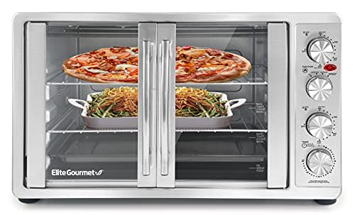 Elite Gourmet ETO-4510M Double French Door Countertop Convection Toaster Oven