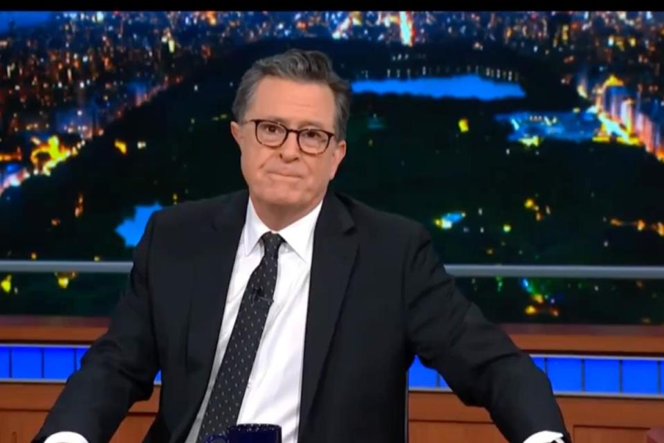 Stephen Colbert appeared emotional on air after the death of staffer Amy Cole (CBS/YouTube)
