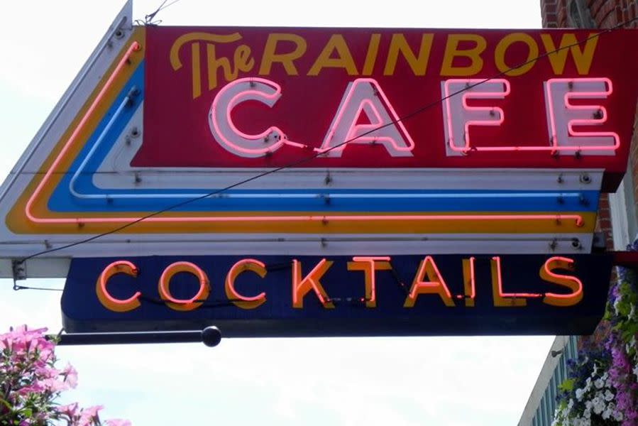 rainbow cafe sign