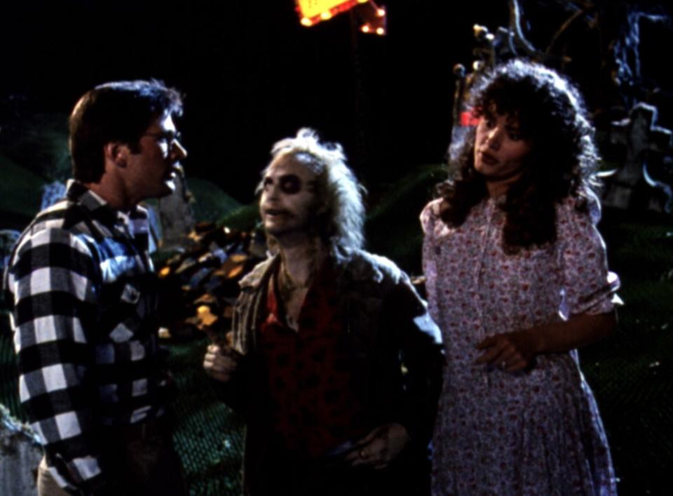 Alec Baldwin, Michael Keaton and Geena Davis in “Beetlejuice.”