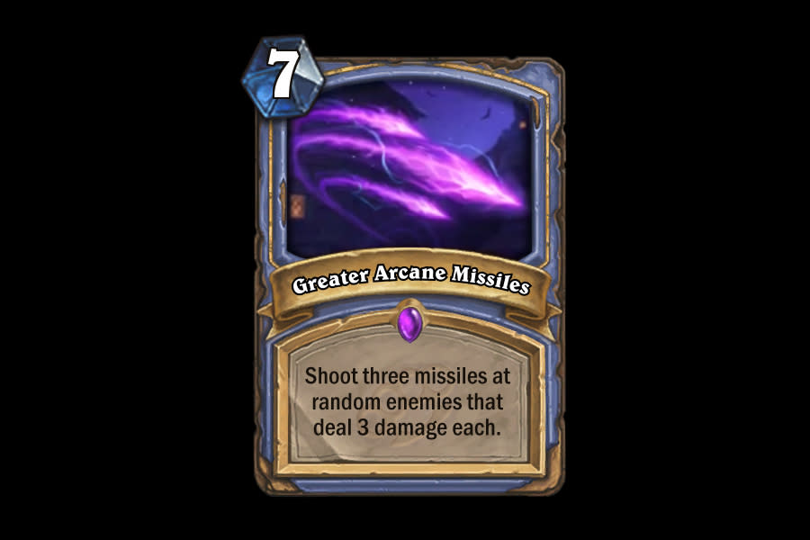 <p>Mage's version of the Paladin spell Avenging Wrath costs one more mana, does one more damage, but hits fewer targets. Is that worth it? Maybe, but we don't believe that more than one copy will be making it into many decks. </p>