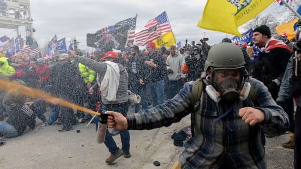 PHOTO: FILE - Trump supporters clash with police and security forces as people try to storm the US Capitol Building in Washington, DC, Jan. 6, 2021. (Joseph Prezioso/AFP via Getty Images, FILE)