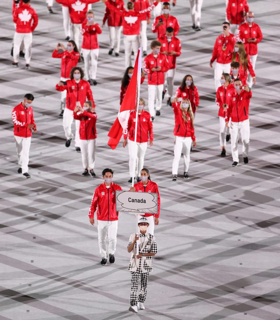 <p>Canada made a statement with bright red athletic jackets, which shined on TV.</p>