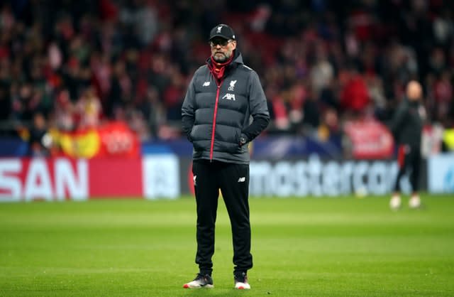 Jurgen Klopp watched his side fail to break down Atletico Madrid