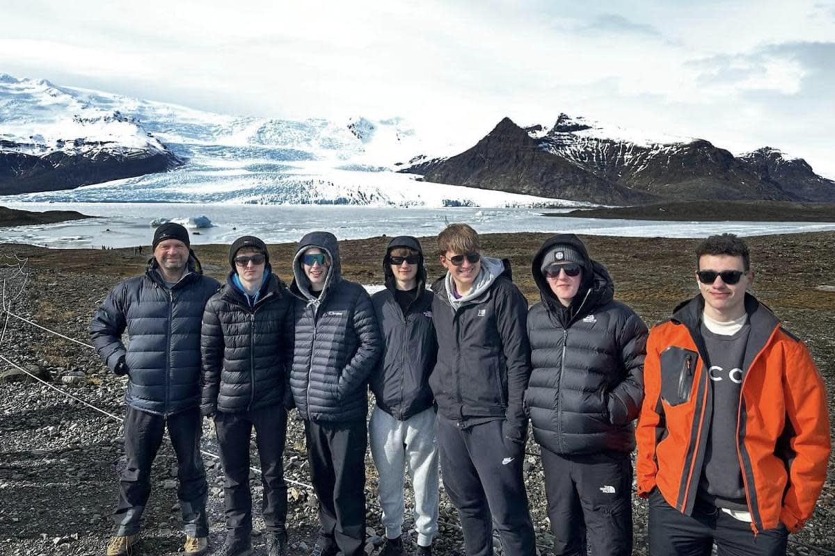 Students by a glacier in Iceland <i>(Image: Haslingden High)</i>