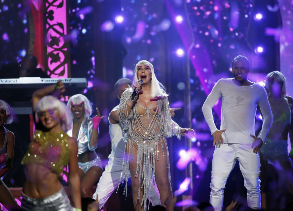 2017 Billboard Music Awards – Show - Las Vegas, Nevada, U.S., 21/05/2017 - Cher performs "Believe". REUTERS/Mario Anzuoni