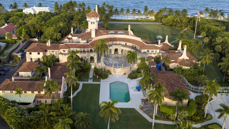 An aerial view of former President Donald Trump’s Mar-a-Lago estate is seen Aug. 10, 2022, in Palm Beach, Florida.