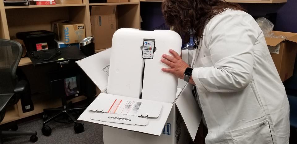 COVID-19 Pfizer BioNTech vaccine doses for children ages 5 to 11 arrive at the Hamilton County Public Health Department in 2021. Soon, health departments will receive more vaccines for those as young as 6 months old.