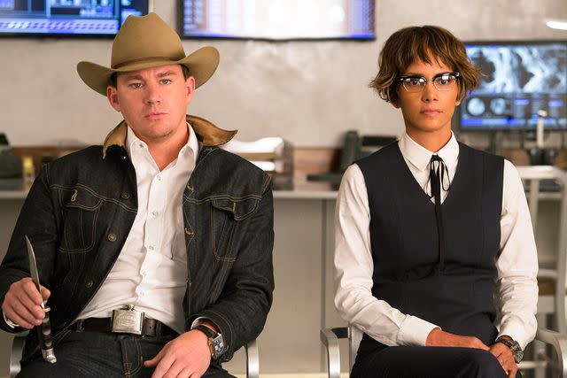 <p>G Keyte/20th Century Fox/Kobal/Shutterstock </p> Channing Tatum, Halle Berry "Kingsman: The Golden Circle" Film - 2017