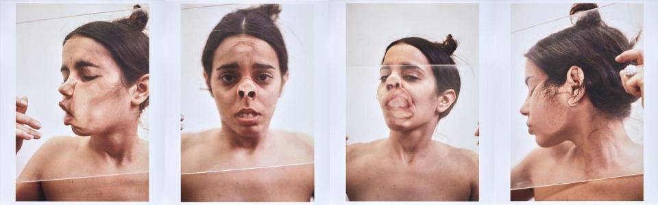 Ana Mendieta / Untitled (glass on body prints), 1972