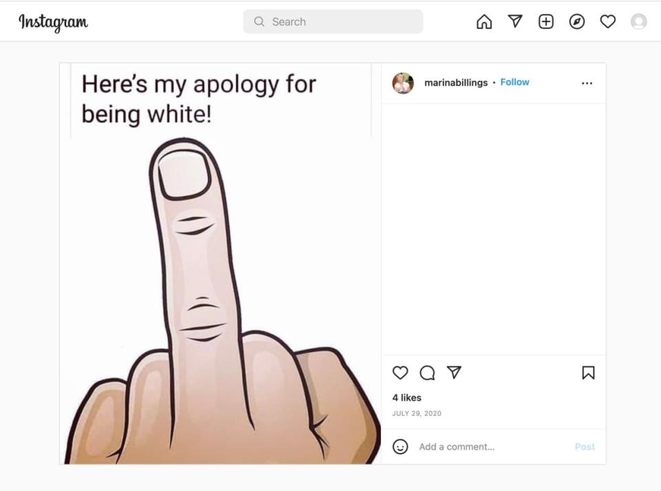 <div class="inline-image__caption"><p>Some of Billings’ online postings veered to the far-right.</p></div> <div class="inline-image__credit">Instagram</div>