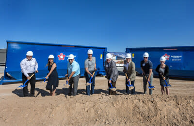 Leaders from Blue Polymers, Republic Services and the City of Buckeye break ground on a Blue Polymers recycled plastics production facility in Buckeye, Ariz., on Sept. 25, 2024. The 162,000 facility is scheduled to open in mid-2025.