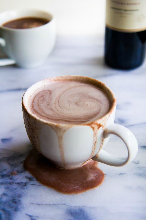 Red Wine Hot Chocolate Your winter happy hours will get a whole lot cozier with this adult twist on a childhood classic. Try the Red Wine Hot Chocolate. (Photo: Courtesy of Yeah..ImmaEatThat).