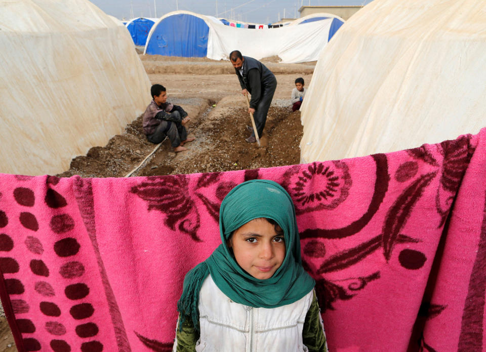 A displaced girl at Khazer camp, Iraq