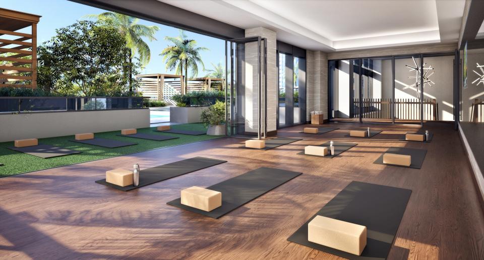 The private fitness studio at The Laurel apartments in West Palm Beach. Related Cos. just completed construction on the apartments, built on the former Macy's department store site at The Square.