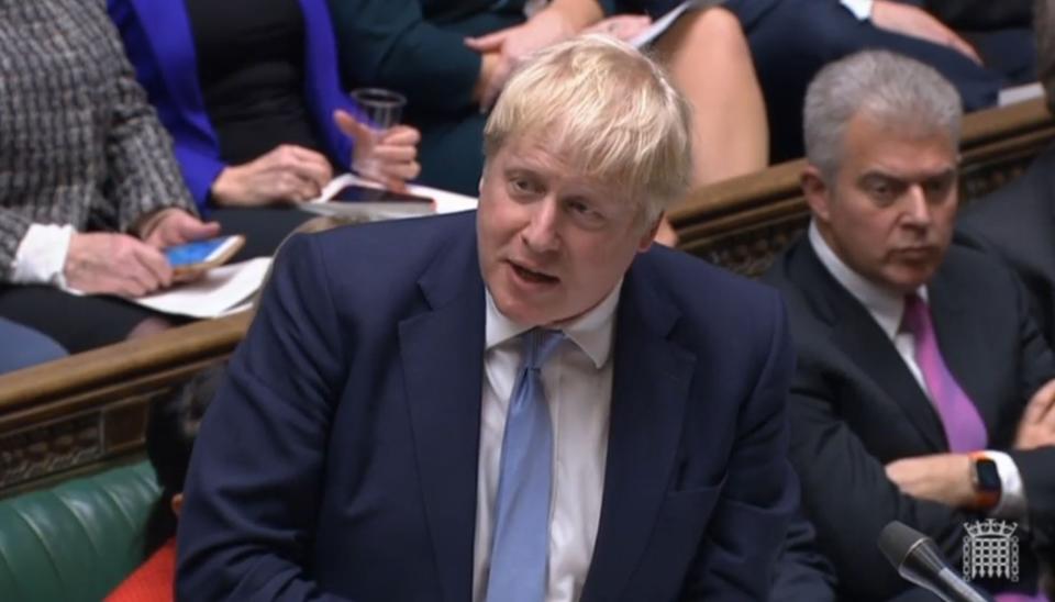 Prime Minister Boris Johnson delivers a statement to MPs in the House of Commons on the Sue Gray report. Picture date: Monday January 31, 2022.