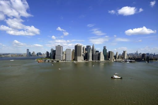 The New York City skyline is shown in 2011. The sea level on a stretch of the US Atlantic coast that features the cities of New York, Norfolk and Boston is rising up to four times faster than the global average