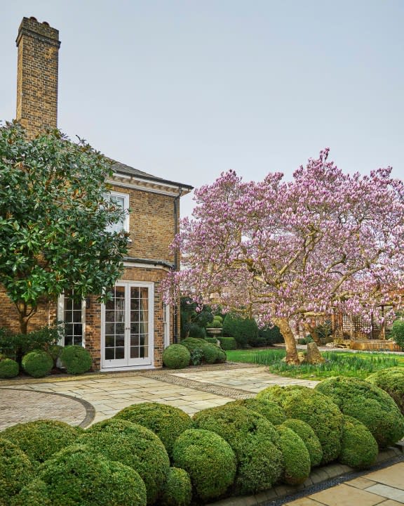 This undated handout image shows the house known as the Garden Lodge in London, where rock star Freddie Mercury’s lived the final decade of his life. The mansion that was Freddie Mercury’s sanctuary in London is on sale for the first time in nearly 45 years. (Barney Hindle via AP)