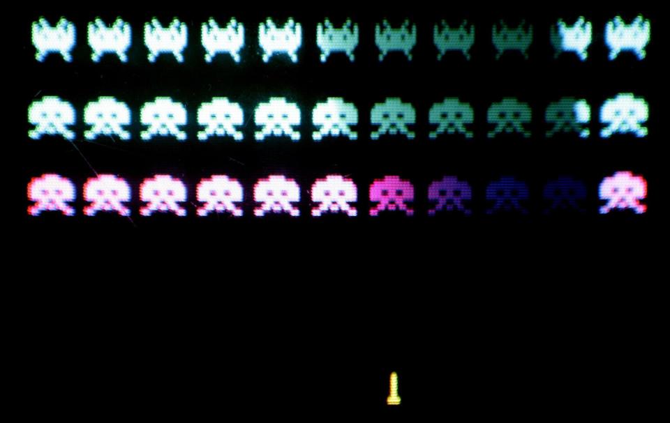 A classic video game 'Space Invaders' is displayed at the Science Museum on October 20, 2006 in London: Peter Macdiarmid/Getty Images